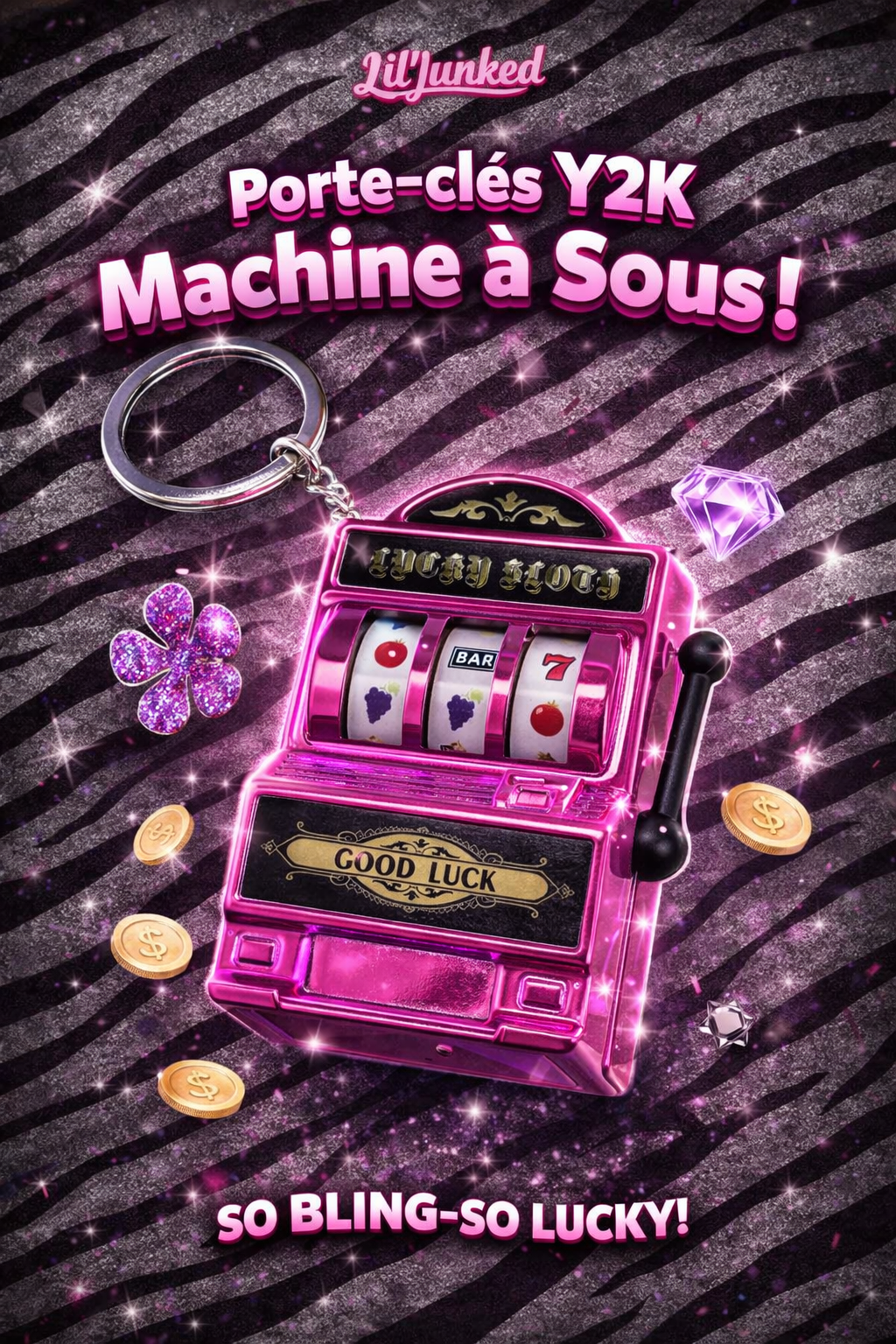 Porte-clé Slot Machine Y2K – Lucky Touch ✨